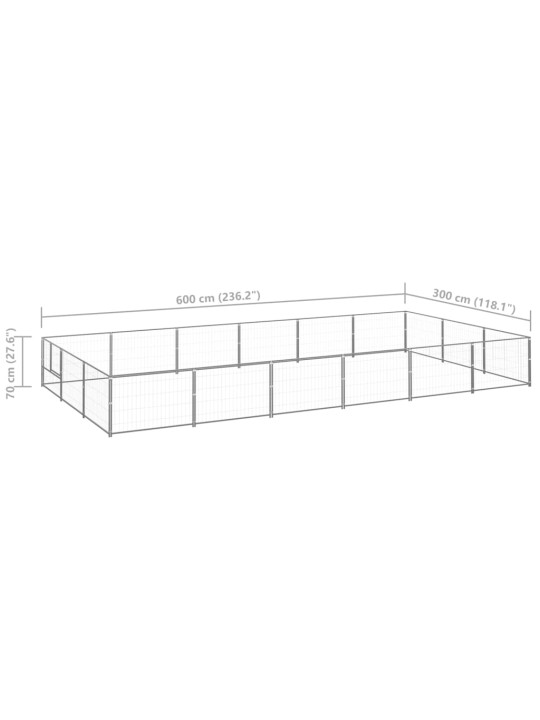 Koiranhäkki hopea 18 m² teräs