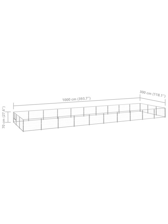 Koiranhäkki hopea 30 m² teräs