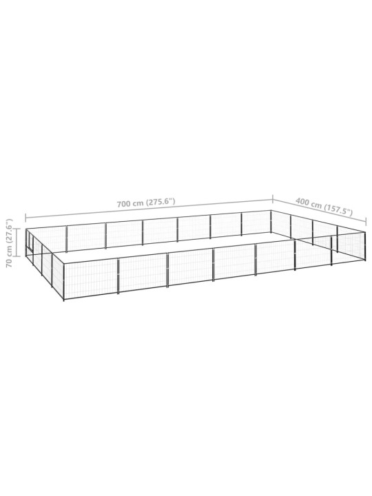 Koiranhäkki musta 28 m² teräs