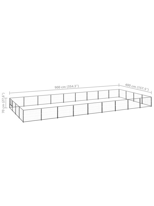 Koiranhäkki musta 36 m² teräs