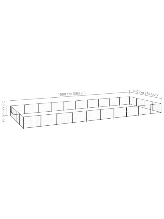 Koiranhäkki musta 40 m² teräs