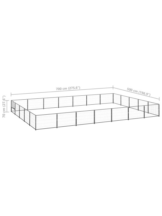 Koiranhäkki musta 35 m² teräs