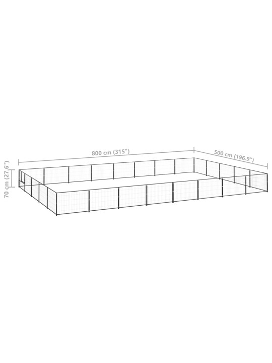 Koiranhäkki musta 40 m² teräs