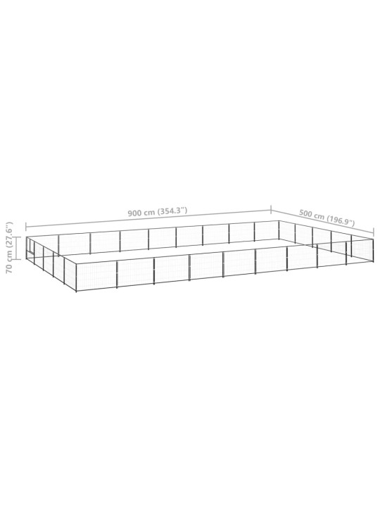 Koiranhäkki musta 45 m² teräs