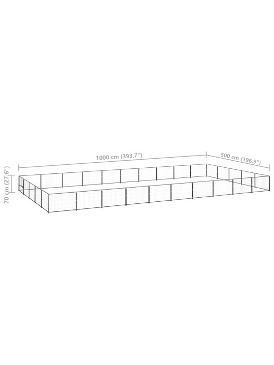 Koiranhäkki musta 50 m² teräs