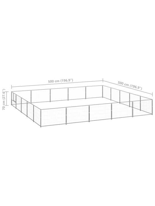 Koiranhäkki hopea 25 m² teräs