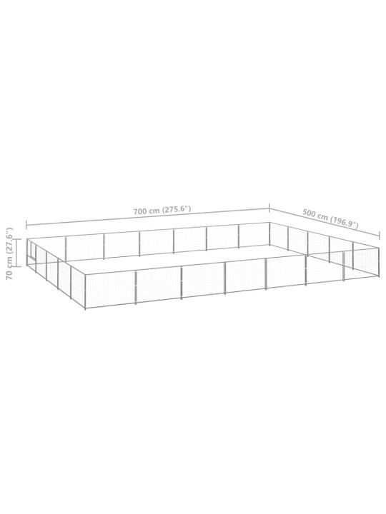 Koiranhäkki hopea 35 m² teräs