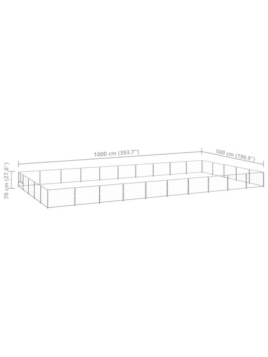 Koiranhäkki hopea 50 m² teräs