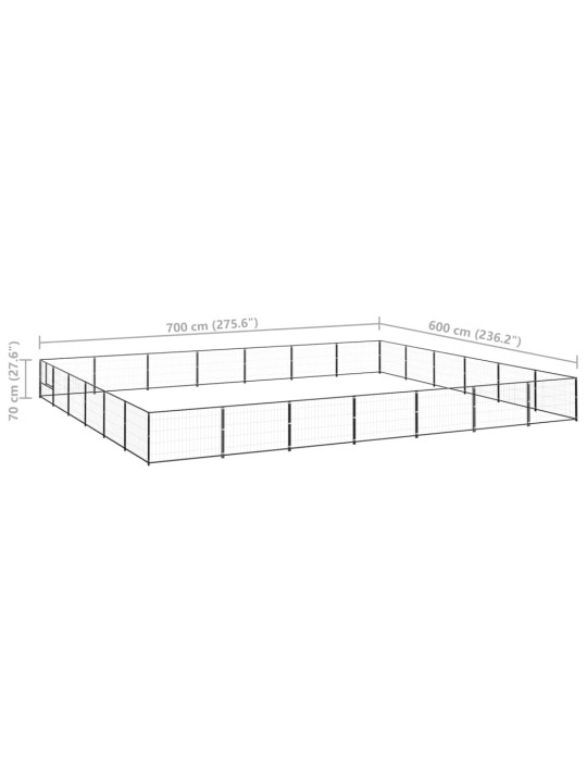 Koiranhäkki musta 42 m² teräs