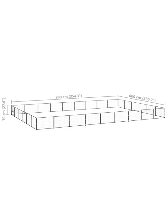 Koiranhäkki musta 54 m² teräs