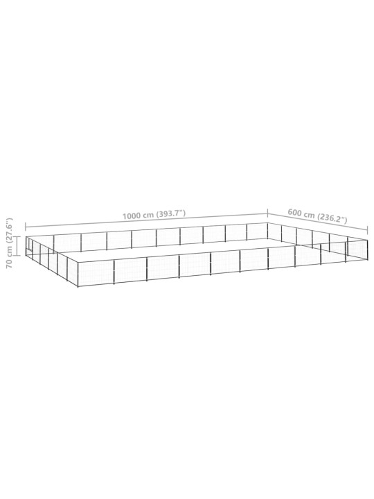 Koiranhäkki musta 60 m² teräs