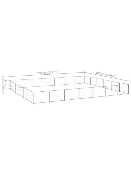 Koiranhäkki hopea 42 m² teräs