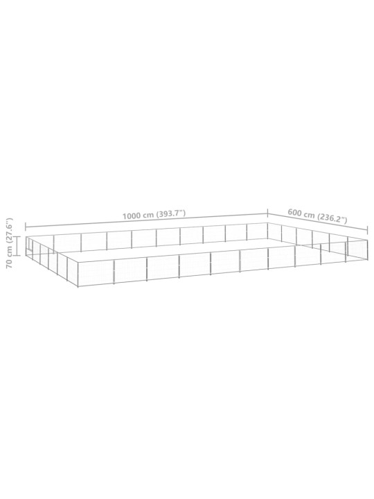 Koiranhäkki hopea 60 m² teräs