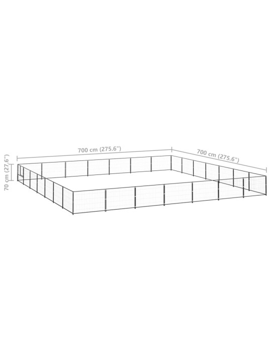 Koiranhäkki musta 49 m² teräs