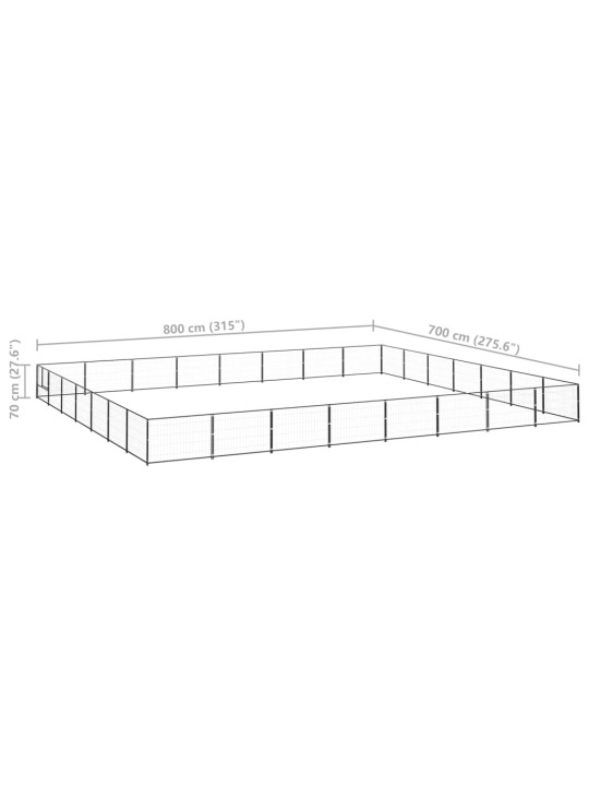 Koiranhäkki musta 56 m² teräs