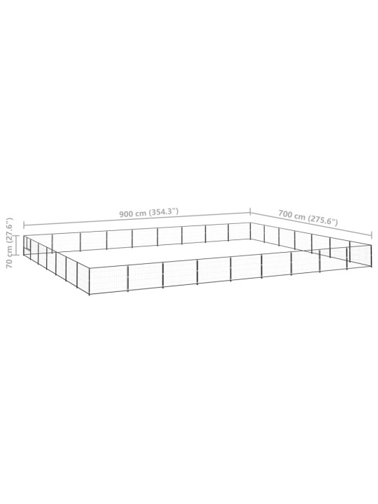 Koiranhäkki musta 63 m² teräs