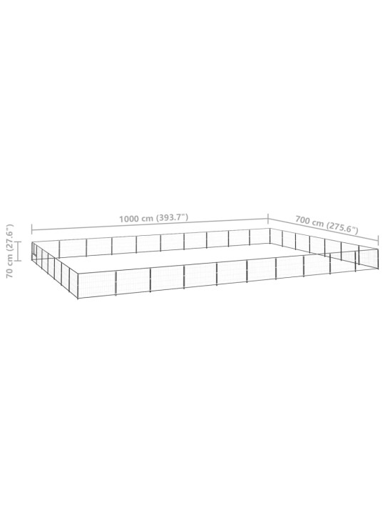 Koiranhäkki musta 70 m² teräs