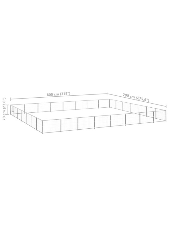 Koiranhäkki hopea 56 m² teräs