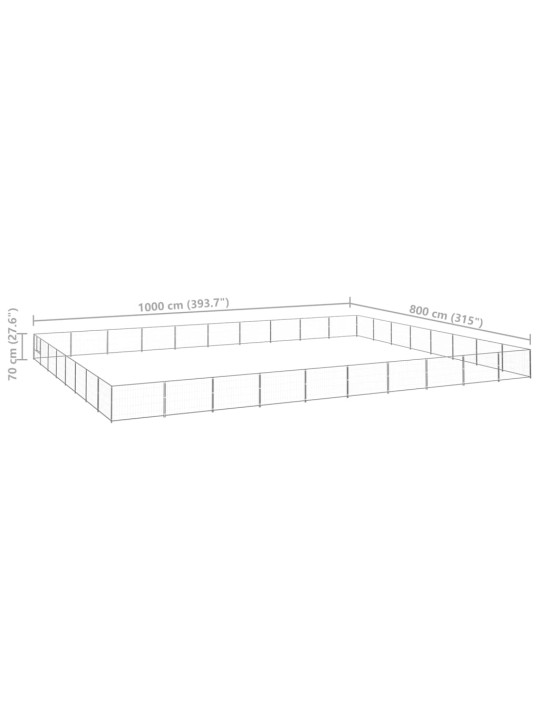 Koiranhäkki hopea 80 m² teräs