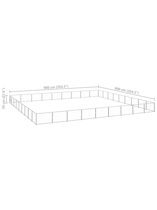 Koiranhäkki hopea 81 m² teräs