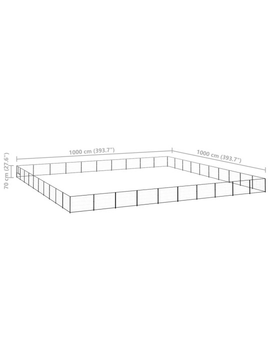 Koiranhäkki musta 100 m² teräs