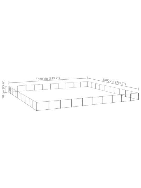 Koiranhäkki hopea 100 m² teräs