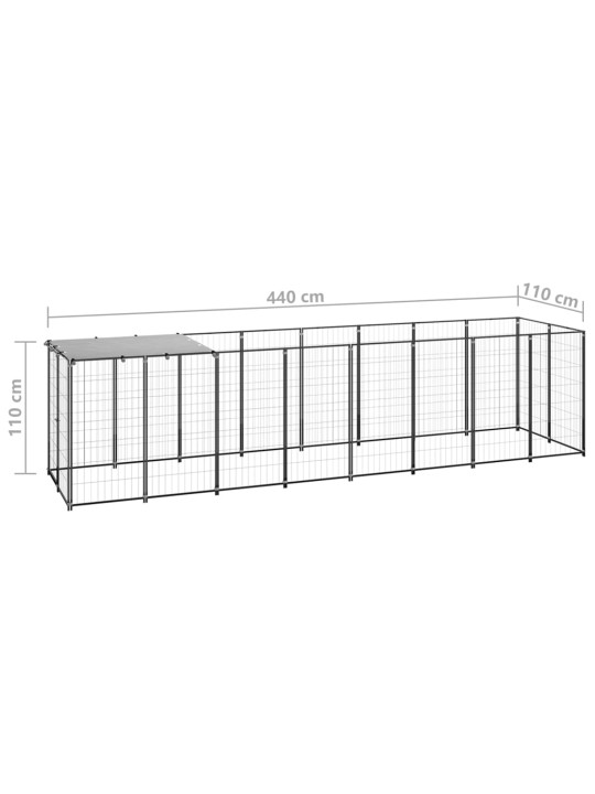 Koiranhäkki musta 4,84 m² teräs