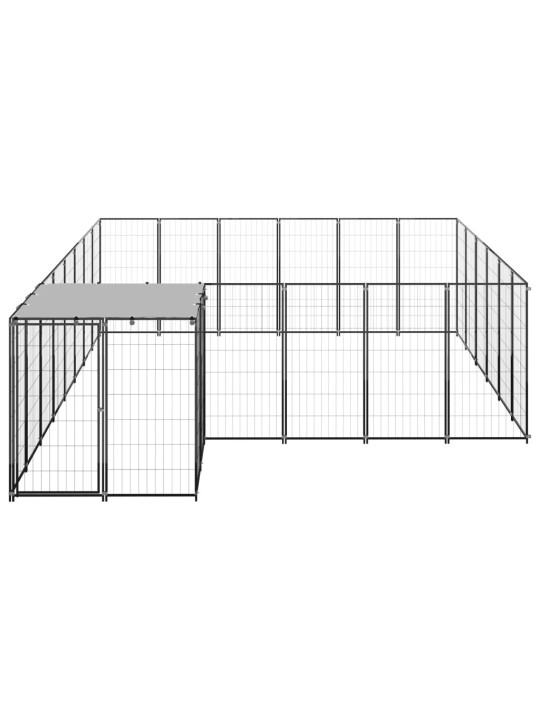 Koiranhäkki musta 12,1 m² teräs