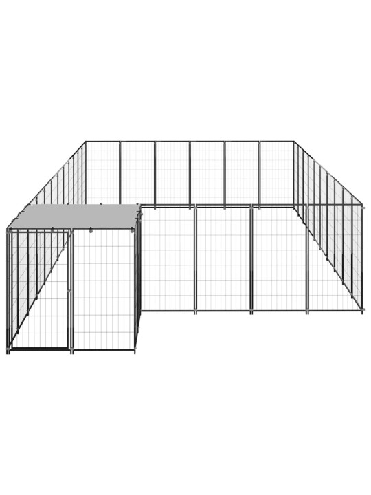 Koiranhäkki musta 19,36 m² teräs