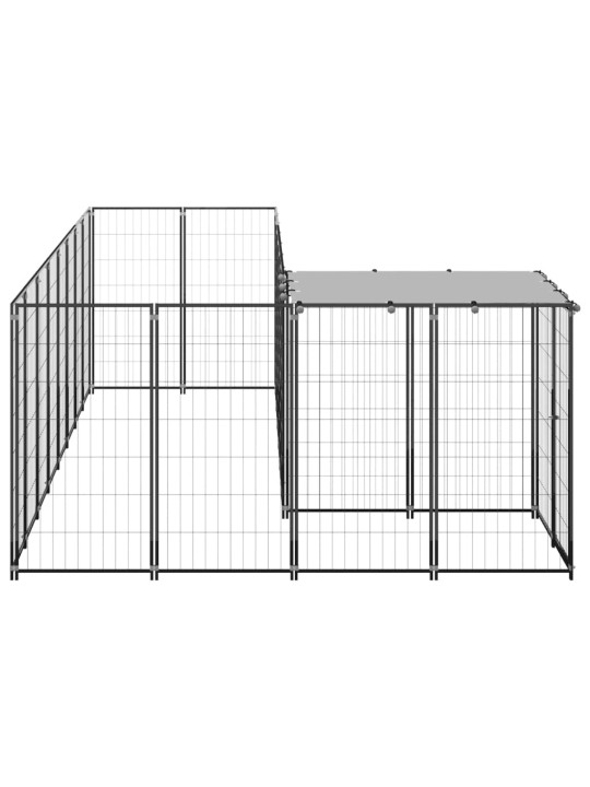 Koiranhäkki musta 6,05 m² teräs