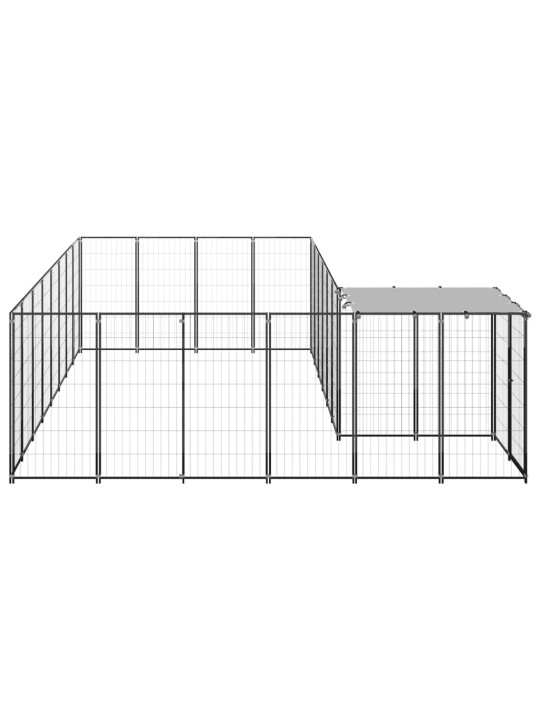 Koiranhäkki musta 10,89 m² teräs