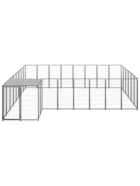 Koiranhäkki musta 15,73 m² teräs