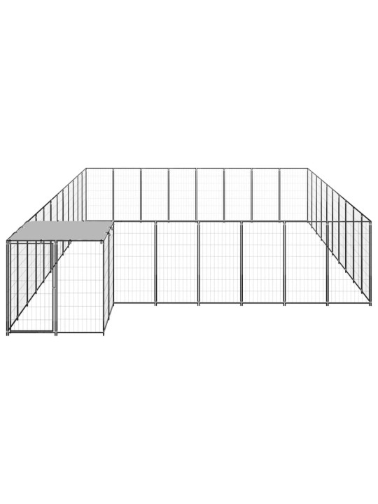 Koiranhäkki musta 25,41 m² teräs