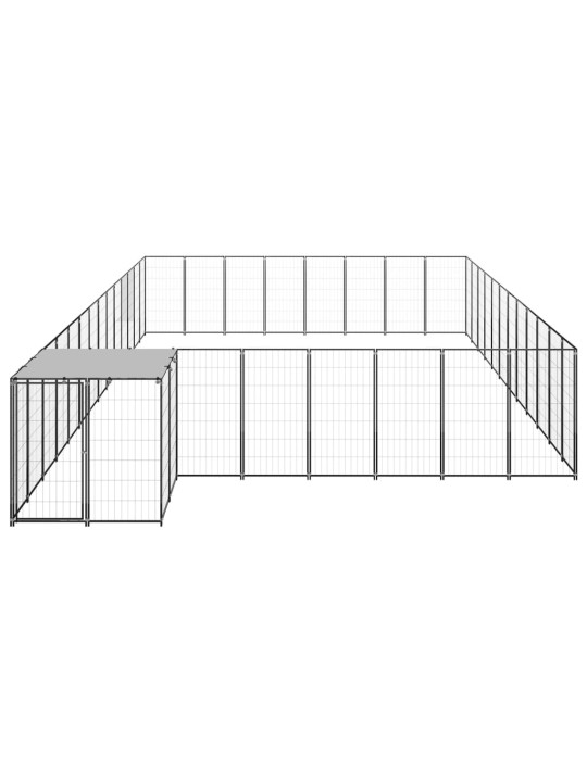 Koiranhäkki musta 30,25 m² teräs