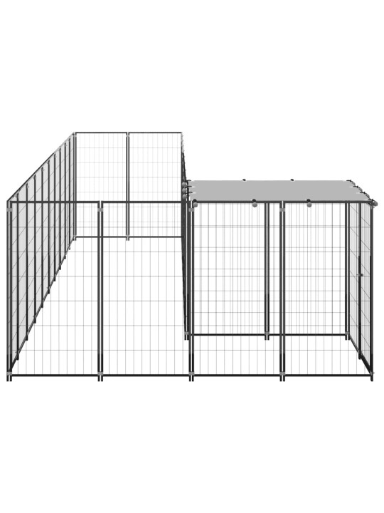 Koiranhäkki musta 7,26 m² teräs