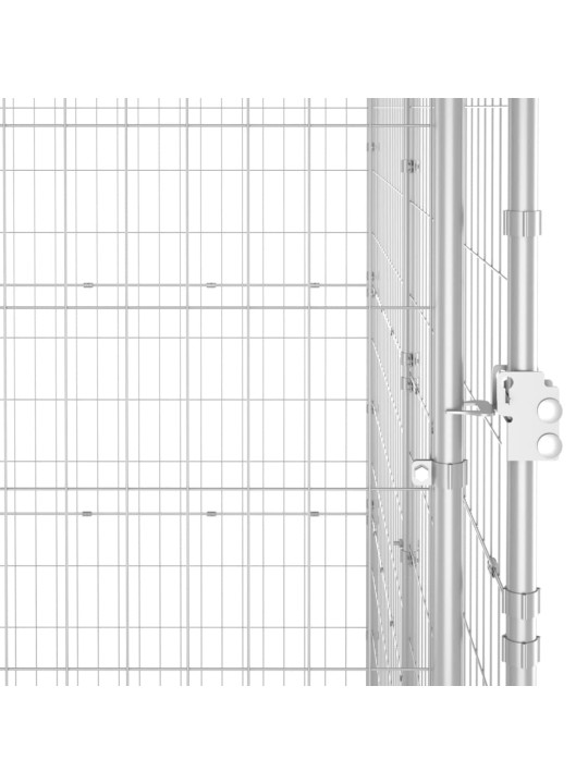 Koiran ulkohäkki katolla galvanoitu teräs 4,84 m²