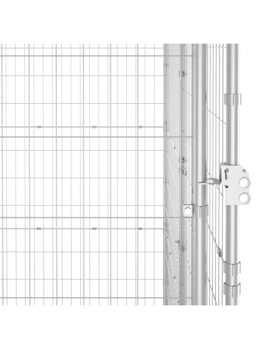 Koiran ulkohäkki katolla galvanoitu teräs 7,26 m²