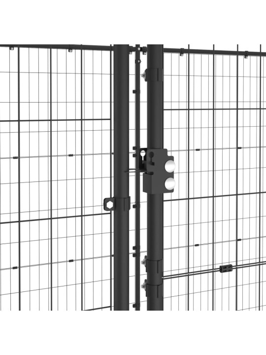 Koiran ulkohäkki katolla teräs 7,26 m²