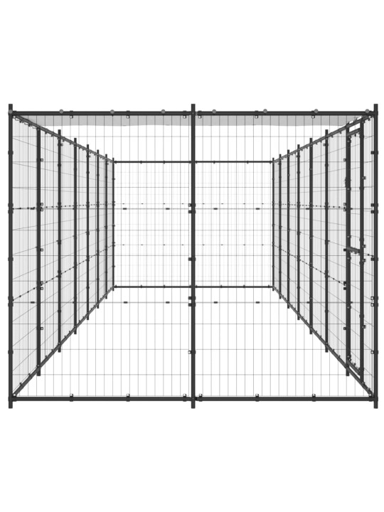 Koiran ulkohäkki katolla teräs 16,94 m²