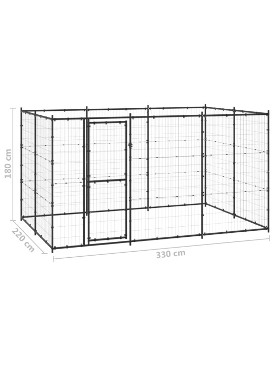 Koiran ulkohäkki teräs 7,26 m²
