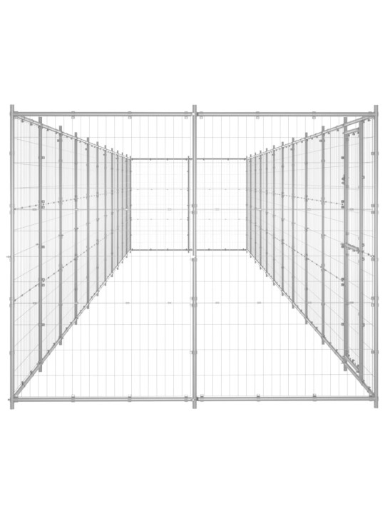 Koiran ulkohäkki galvanoitu teräs 26,62 m²