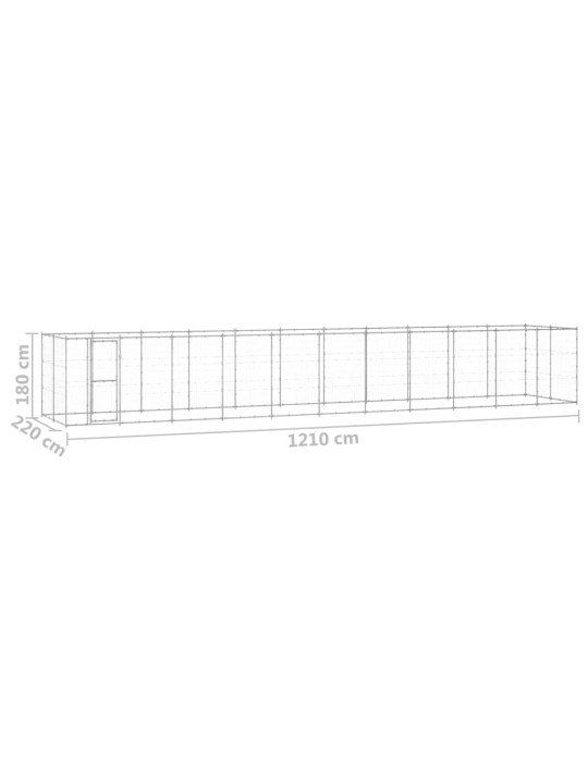 Koiran ulkohäkki galvanoitu teräs 26,62 m²