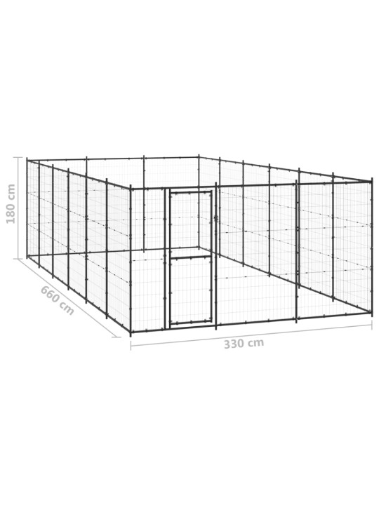 Koiran ulkohäkki teräs 21,78 m²
