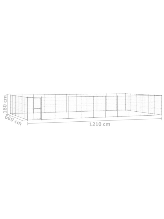 Koiran ulkohäkki galvanoitu teräs 79,86 m²