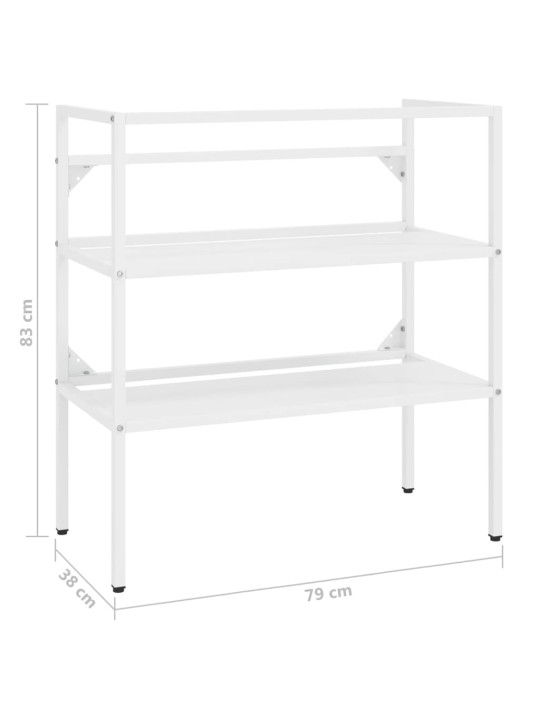 Kylpyhuoneen pesualtaan kehys valkoinen 79x38x83 cm rauta