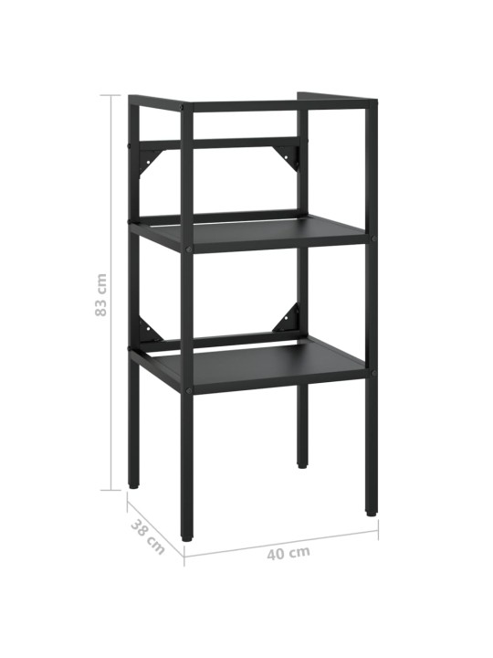 Kylpyhuoneen pesualtaan kehys musta 40x38x83 cm rauta