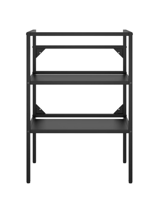 Kylpyhuoneen pesualtaan kehys musta 59x38x83 cm rauta