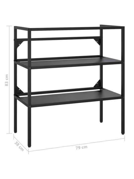 Kylpyhuoneen pesualtaan kehys musta 79x38x83 cm rauta