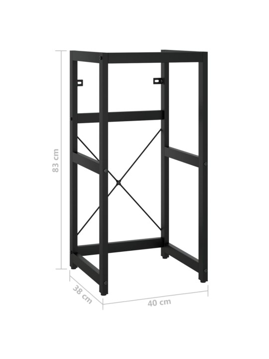 Kylpyhuoneen pesualtaan kehys musta 40x38x83 cm rauta