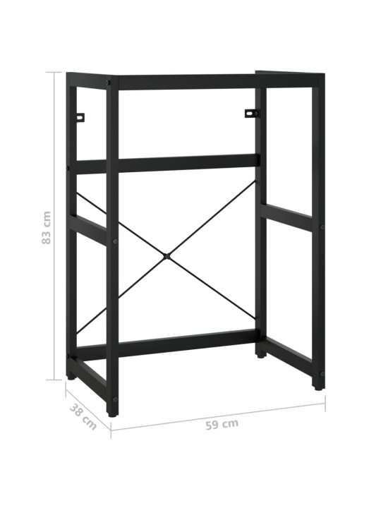 Kylpyhuoneen pesualtaan kehys musta 59x38x83 cm rauta